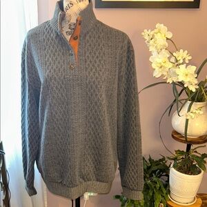 Men's Charcoal Zip-Up Sweater